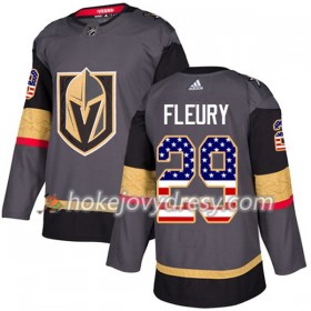 Pánské Hokejový Dres Vegas Golden Knights Marc-Andre Fleury 29 Adidas 2017-2018 Šedá USA Flag Fashion Authentic